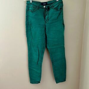 Skinny green jeans
